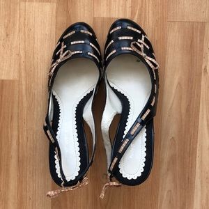Nine West sling back heels with bow detailing
